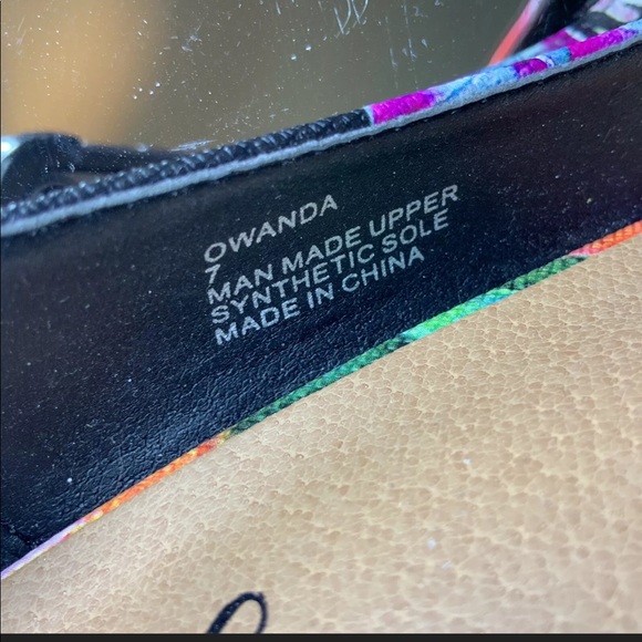 SOLD. 143 Girl Floral Heels Pointed Toe Slip On Shoes#S8 - Picture 7 of 8